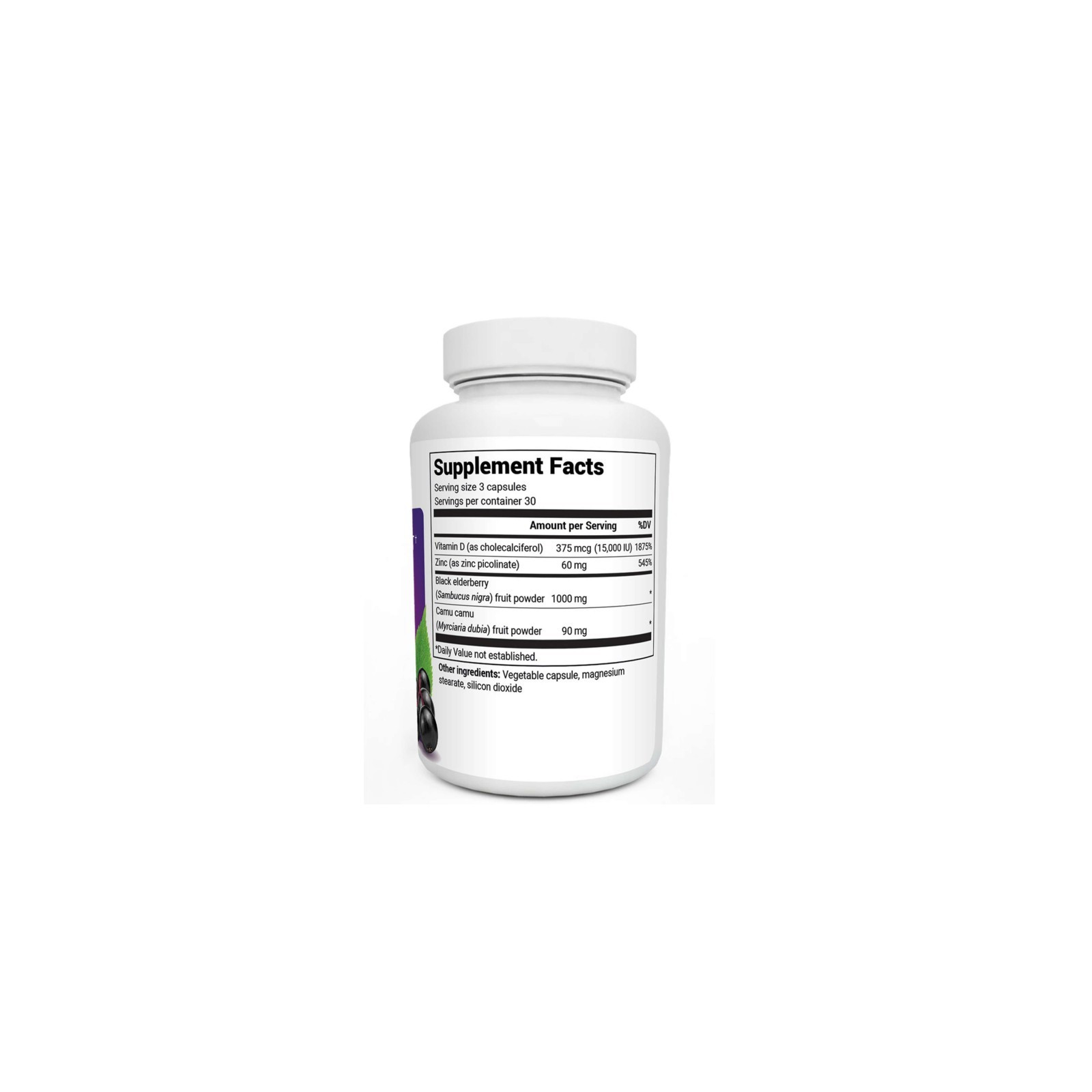 Advanced Immune Support with Elderberry – 1000 mg of Black Elderberry with Vitamin D3 & Zinc