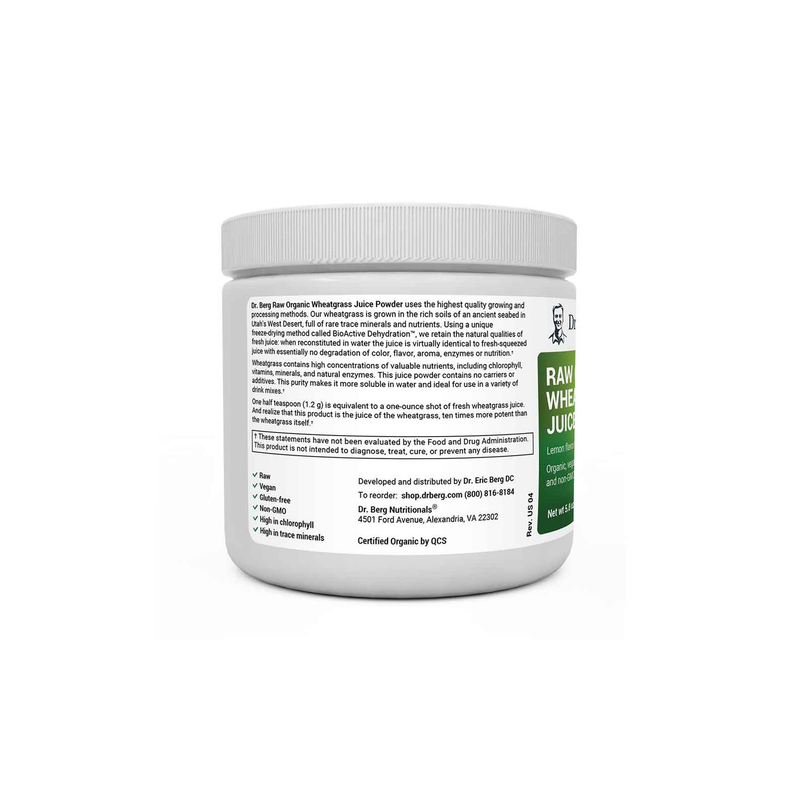 Raw Wheatgrass Juice Powder Lemon