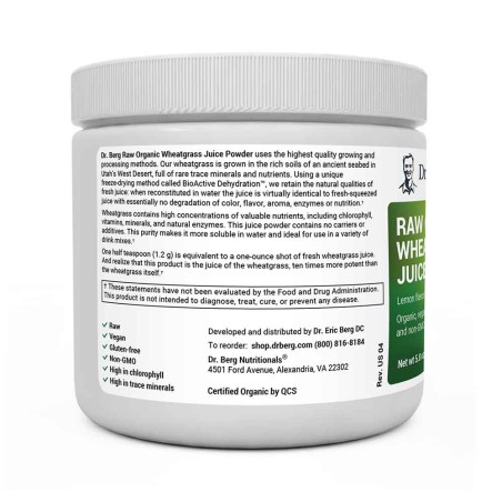 Raw Wheatgrass Juice Powder Lemon